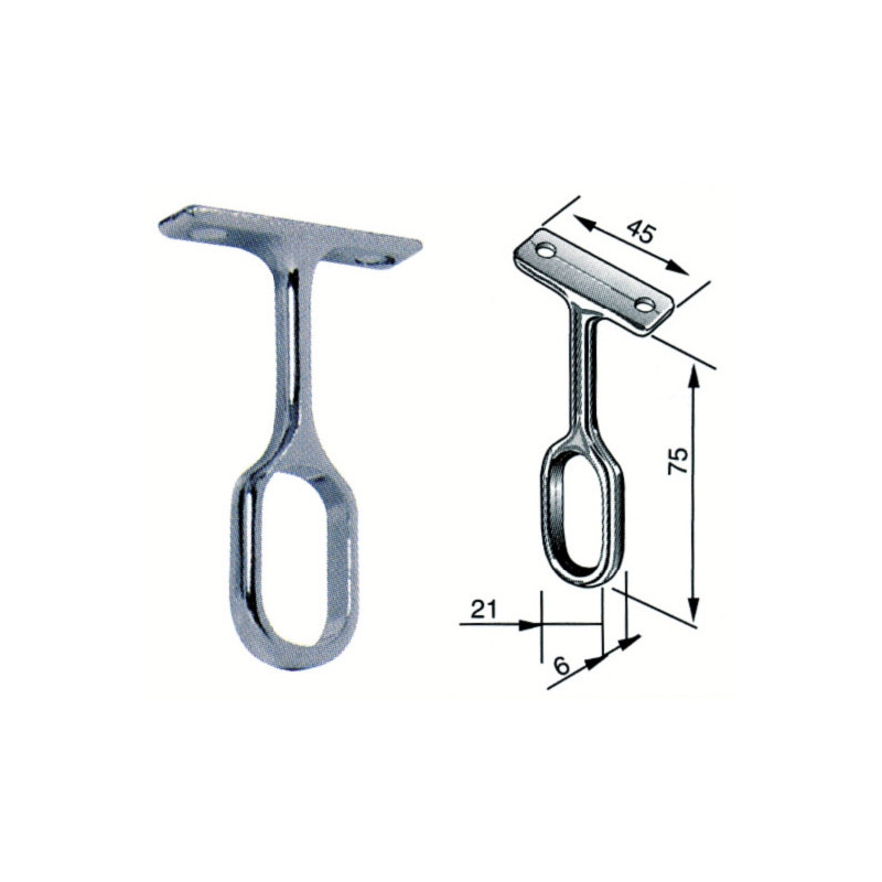 Piton ovale sur platine pour penderie - BILCOCQ-DUVAL