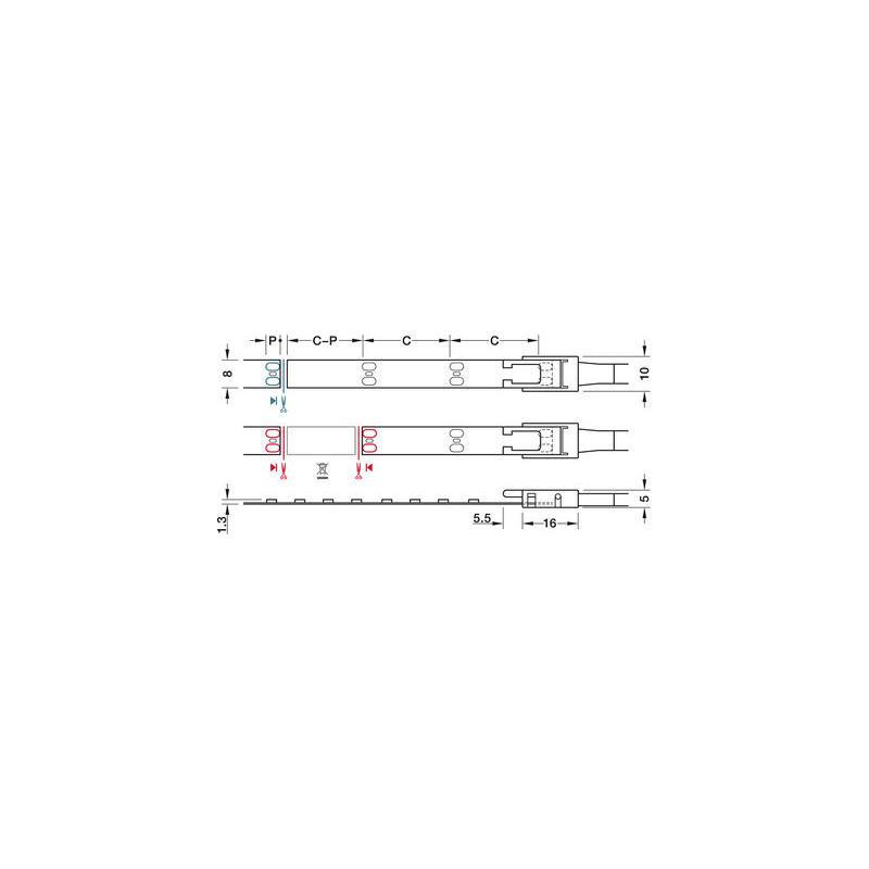 Bande 120 LED 8 mm Loox5 12V 4,8W 2065/2068 - HAFELE