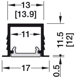 Profil à encastrer LG 3 ML 10x12 LOOX5 1103 - HAFELE