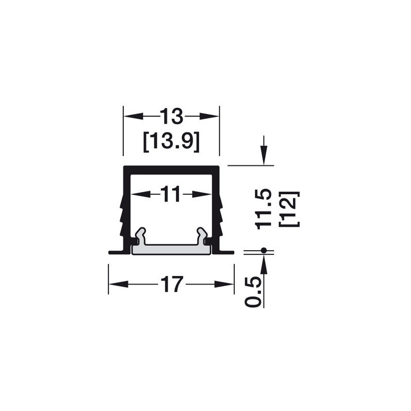 Profil à encastrer LG 3 ML 10x12 LOOX5 1103 - HAFELE
