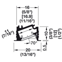 Profil à encastrer LG 3 ML 23x11 LOOX5 1106 - HAFELE