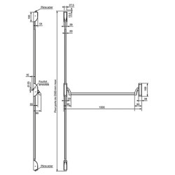 Serrure anti-panique barre 2 points 6820 PREMIUM - VACHETTE