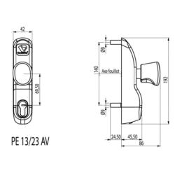 Module externe anti-panique à bouton rotatif profil européen PREMIUM PE13/23AV - VACHETTE