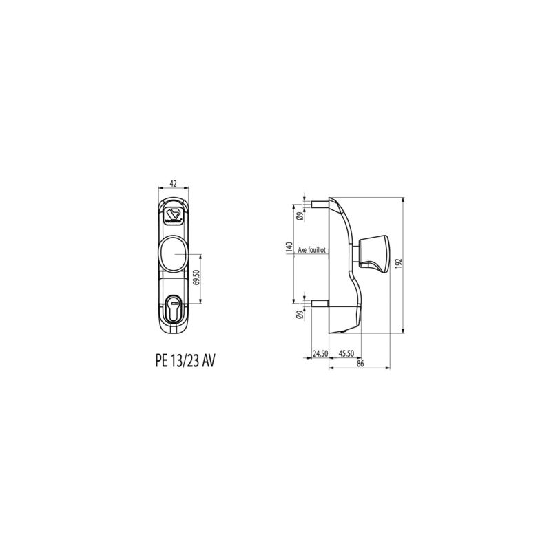 Module externe anti-panique à bouton rotatif profil européen PREMIUM PE13/23AV - VACHETTE