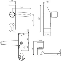Module externe anti-panique à poignée tournante profil européen ALPHA BQDC - VACHETTE