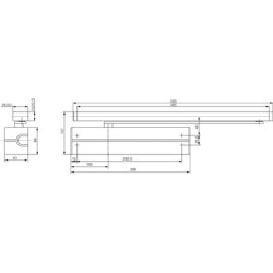Bras coulisse G193 pour ferme-porte DC300 / DC340 / DC500 / DC700 - VACHETTE