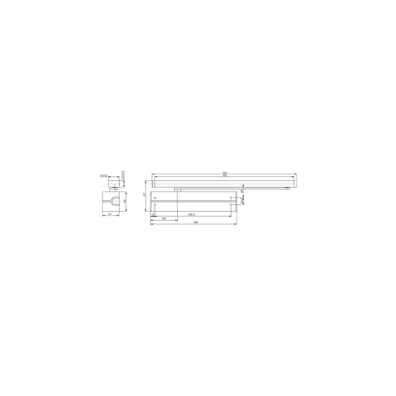 Bras coulisse G193 pour ferme-porte DC300 / DC340 / DC500 / DC700 - VACHETTE