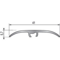 Barre de seuil bombée 2700 mm noire - DINAC