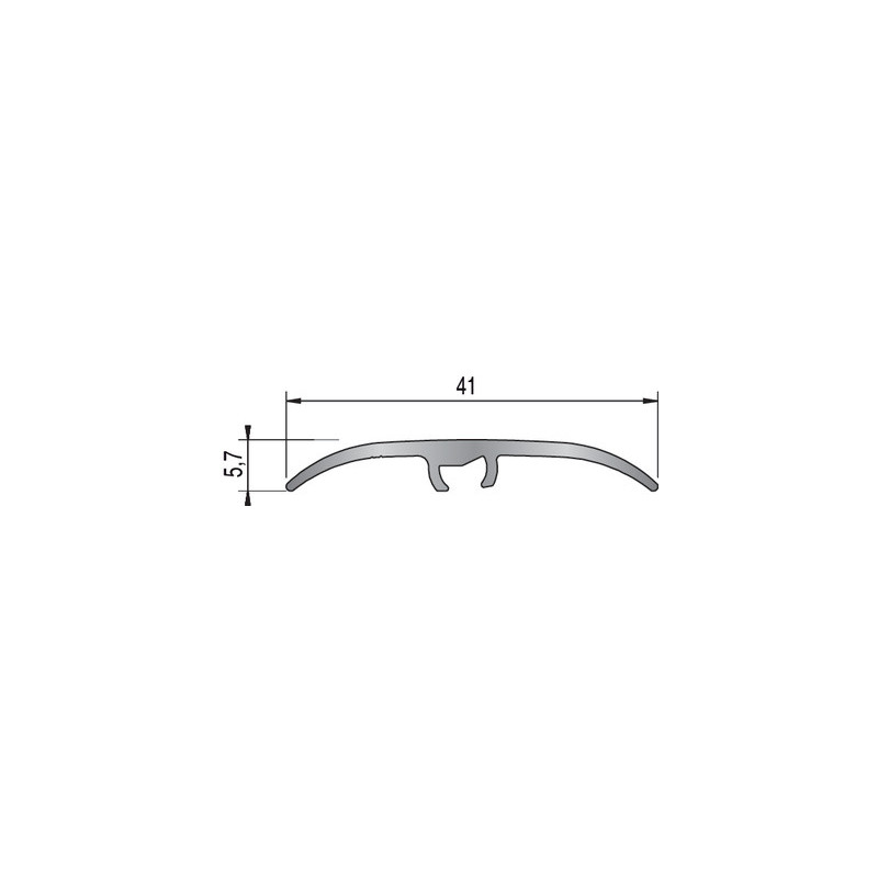 Barre de seuil bombée 2700 mm noire - DINAC