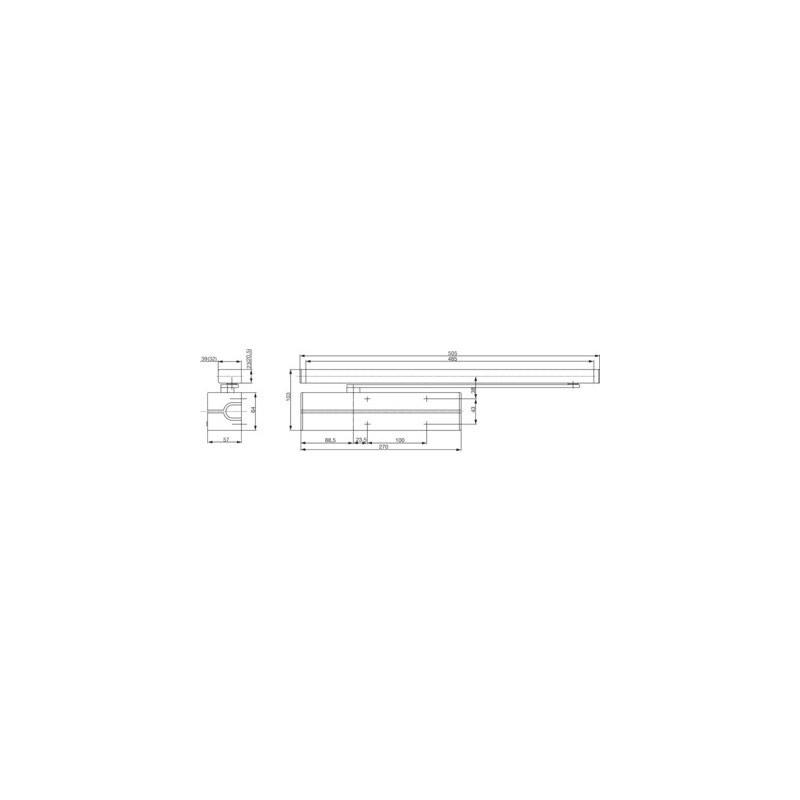 Ferme-porte DC500 BASIC sans bras force 1 à 4 - VACHETTE