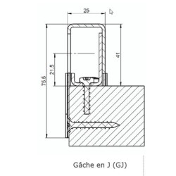 Gâche en J pour serrure PROTECTIVE - VACHETTE