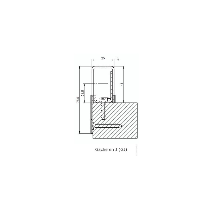 Gâche en J pour serrure PROTECTIVE - VACHETTE