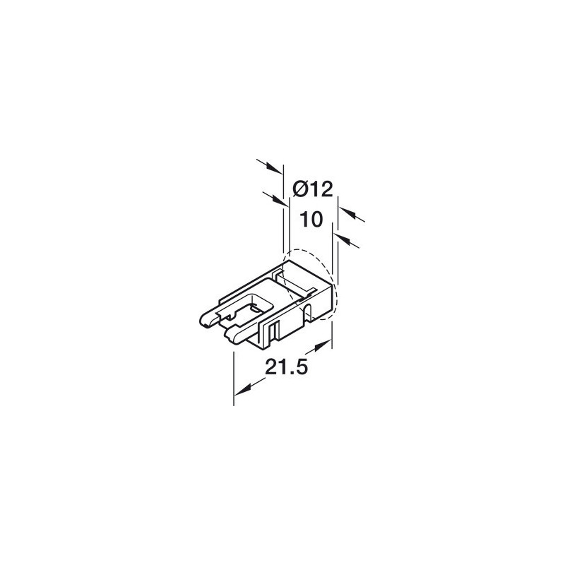 Câble de connexion 5A pour bande LED LOOX5 8 mm 2 pôles - HAFELE