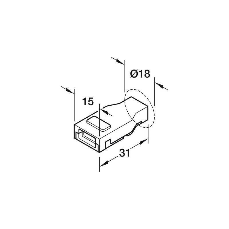 Câble de connexion pour bande LED LOOX5 8 mm 2 pôles - HAFELE