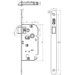 Serrure à encastrer monopoint bec de cane D20 - VACHETTE ASSA ABLOY