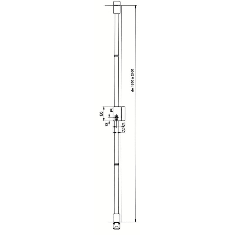Serrure applique 3 points verticale à tirage profil européen SL8873 - VACHETTE