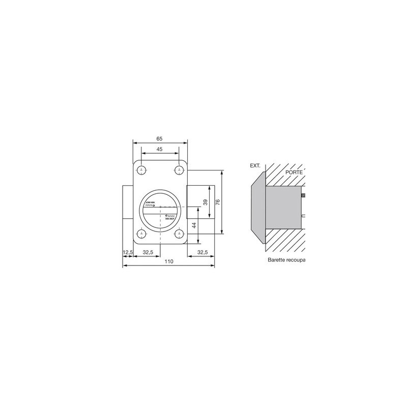Verrou monopoint à bouton V136 s'entrouvrant - VACHETTE