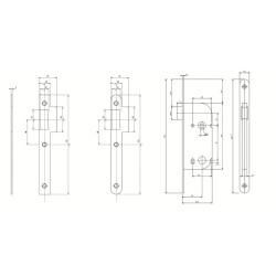 Serrure à encastrer monopoint axe 40 pêne dormant demi-tour R226 bouts carrés - VACHETTE