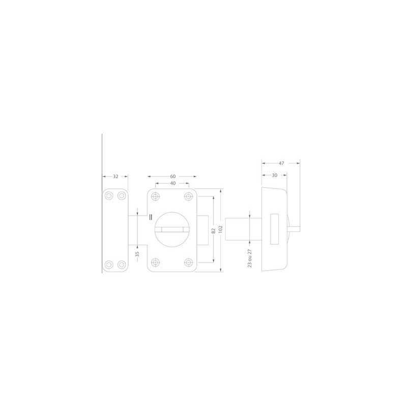 Verrou monopoint à bouton VEGA KESO 8000S OMEGA - VACHETTE