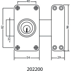 Verrou monopoint double entrée VEGA étroit KESO 8000S OMEGA - VACHETTE