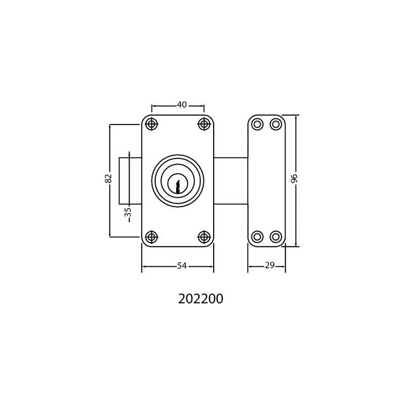 Verrou monopoint double entrée VEGA étroit KESO 8000S OMEGA - VACHETTE