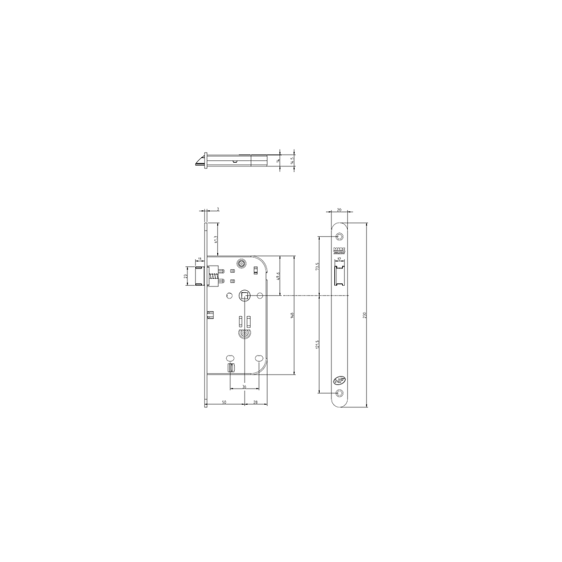 Serrure à encastrer monopoint axe 50 7250 - MARC