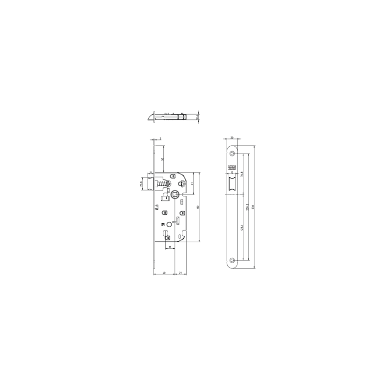 Serrure à encastrer monopoint axe 40 719 - MARC