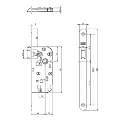 Serrure à encastrer monopoint axe 40 7190 - MARC