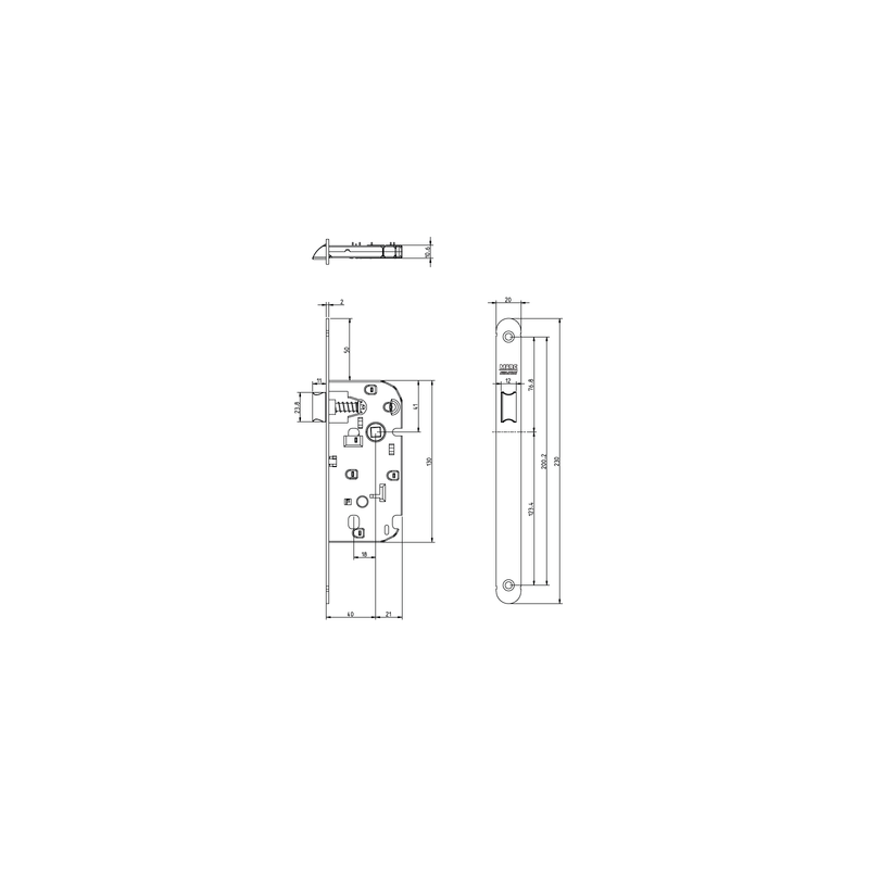 Serrure à encastrer monopoint axe 40 7190 - MARC