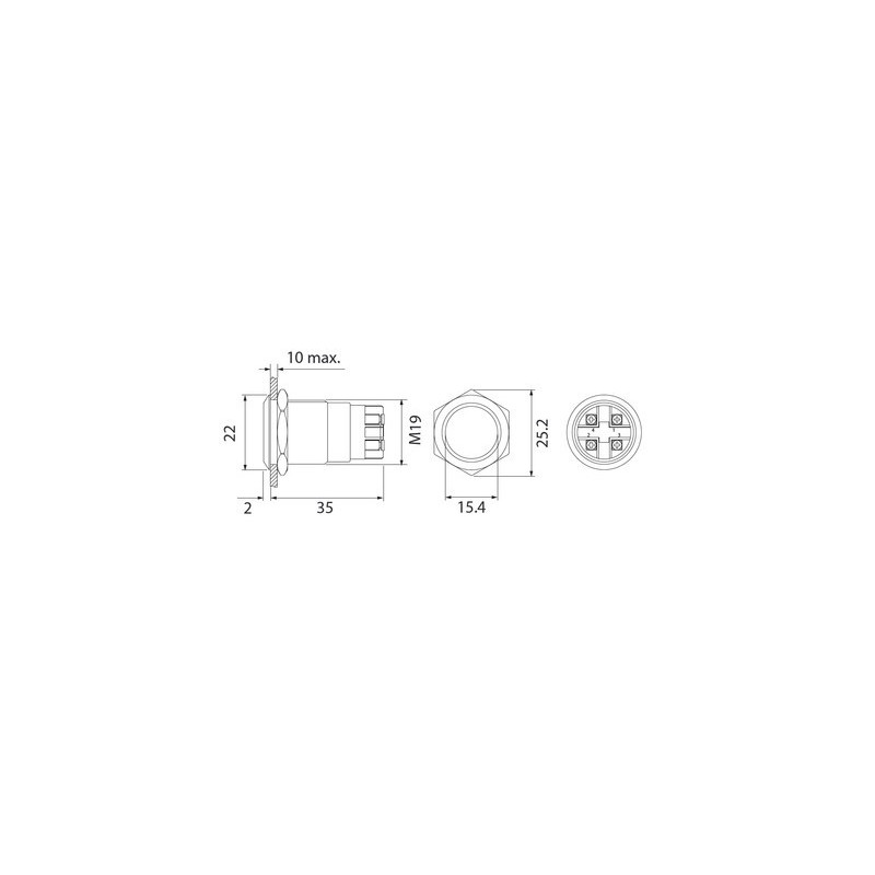 Bouton poussoir NO/NF bleu - IZYX