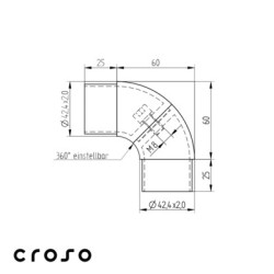 Coude flexible pour tube Ø42,4 mm Inox 304 - CROSO