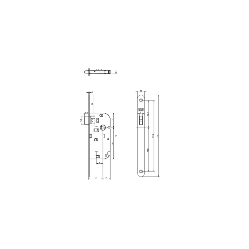 Serrure à encastrer monopoint axe 40 magnétique 519 - MARC