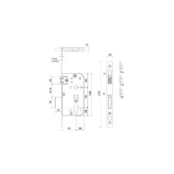 Serrure à encastrer monopoint axe 50 à rouleau clé i 725R - MARC