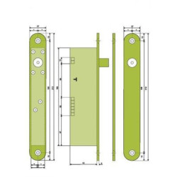 Serrure à encastrer à pêne piston 12-24V DX200I - CDVI