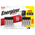 Piles Alcaline AAA LR03 1,5V Max ENERGIZER 4+4 - COGEFERM