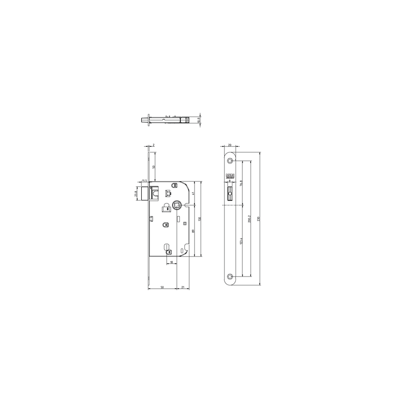 Serrure à encastrer monopoint axe 50 magnétique 519 - MARC