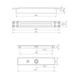 Ventouse électromagnétique à encastrer 300 Kg 12/24VDC rupture pont thermique - IZYX