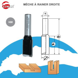 Fraise droite carbure queue diamètre 8 mm - LEMAN