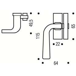 Levier de fermeture 1911 + gâche à plat chromé - VACHETTE