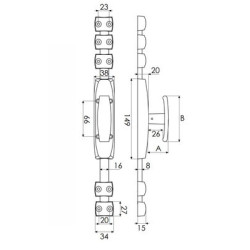 Crémone fonte bouton simple moderne RY51 - TORBEL