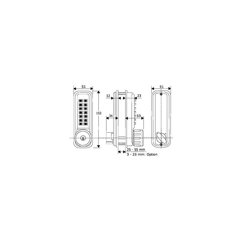 Serrure à code mécanique UNICODE 2200CS argent - UNITECNIC
