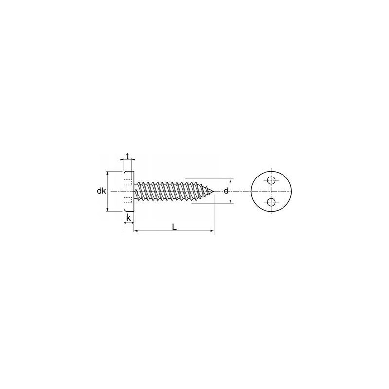 Vis tôle tête cylindrique inviolable inox A2 - ACTON