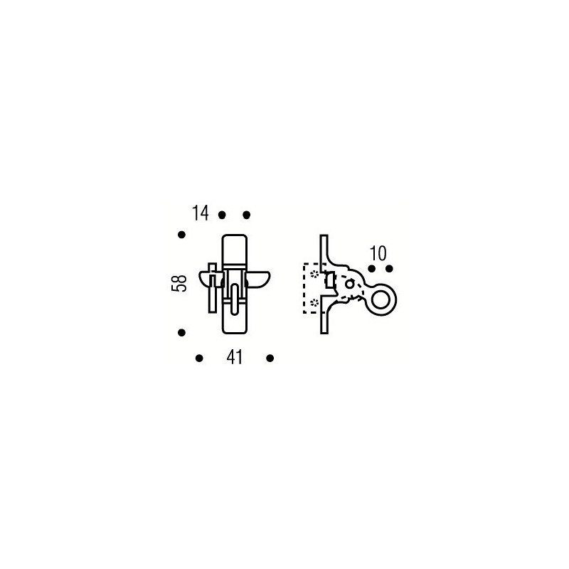 Loqueteau de châssis universel OMEGA 1905 nickelé - VACHETTE