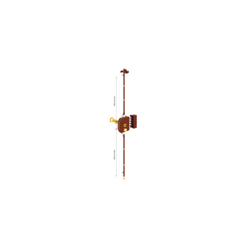 Coffre de serrure applique multipoint verticale à tirage clé à pompe A2P PERFECTA - ISEO