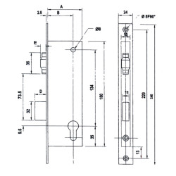 Serrure à encastrer monopoint à rouleau clé i série 880 - METALUX