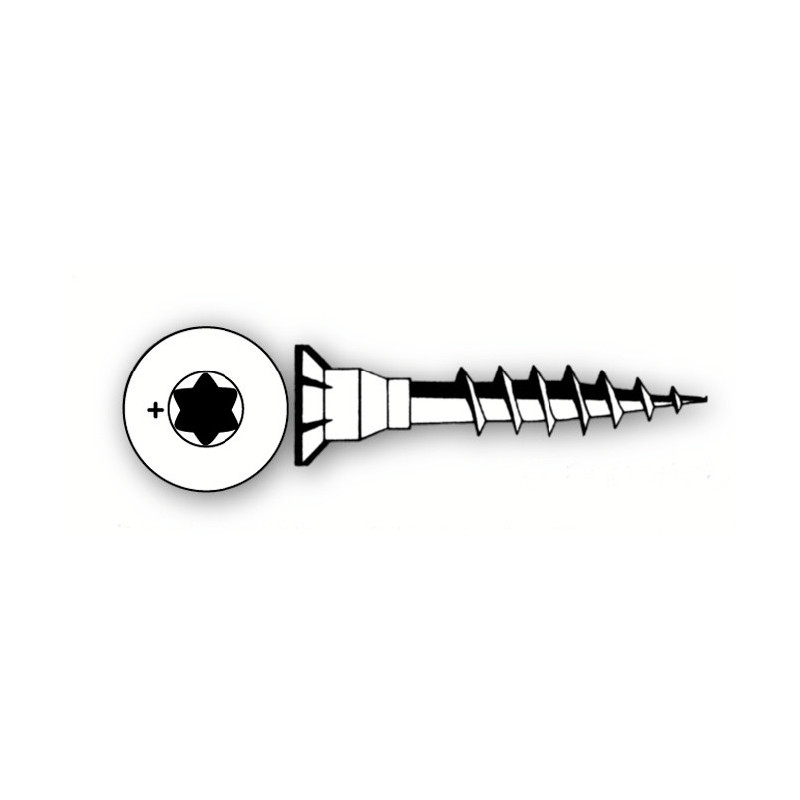 Vis bois tête fraisée crantée torx 6x38 VBA PLUS CACHTOR® - GFD