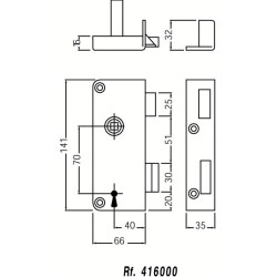 Serrure applique monopoint verticale à fouillot clé 4 gorges extra plate - JPM