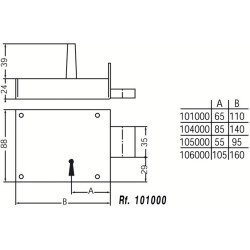 Serrure applique monopoint horizontale pêne dormant seul clé à chiffres - JPM