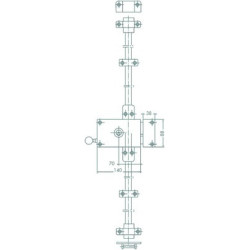 Serrure applique 3 points horizontale à tirage profil rond VEGA - JPM