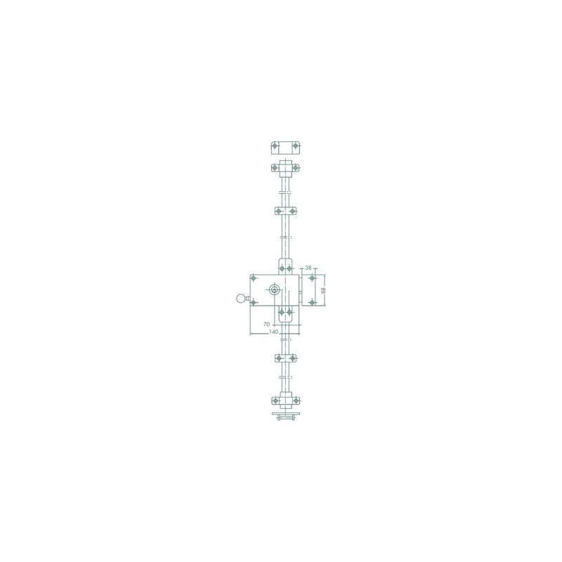 Serrure applique 3 points horizontale à tirage profil rond VEGA - JPM